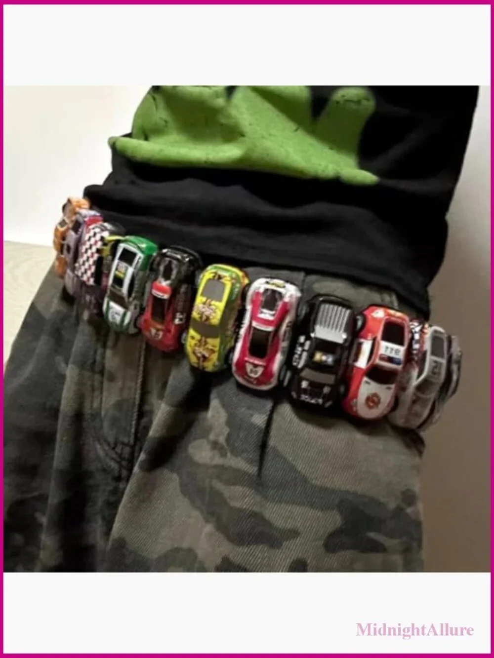 Y2K Toy Car Belt - Cute Vintage 2000s Faux Leather Adjustable Gothic Grunge